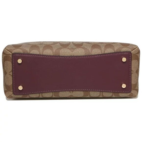 COACH Boysenberry Khaki Mini Lillie Carryall Gold Accents Feet NWT - Picture 6 of 10